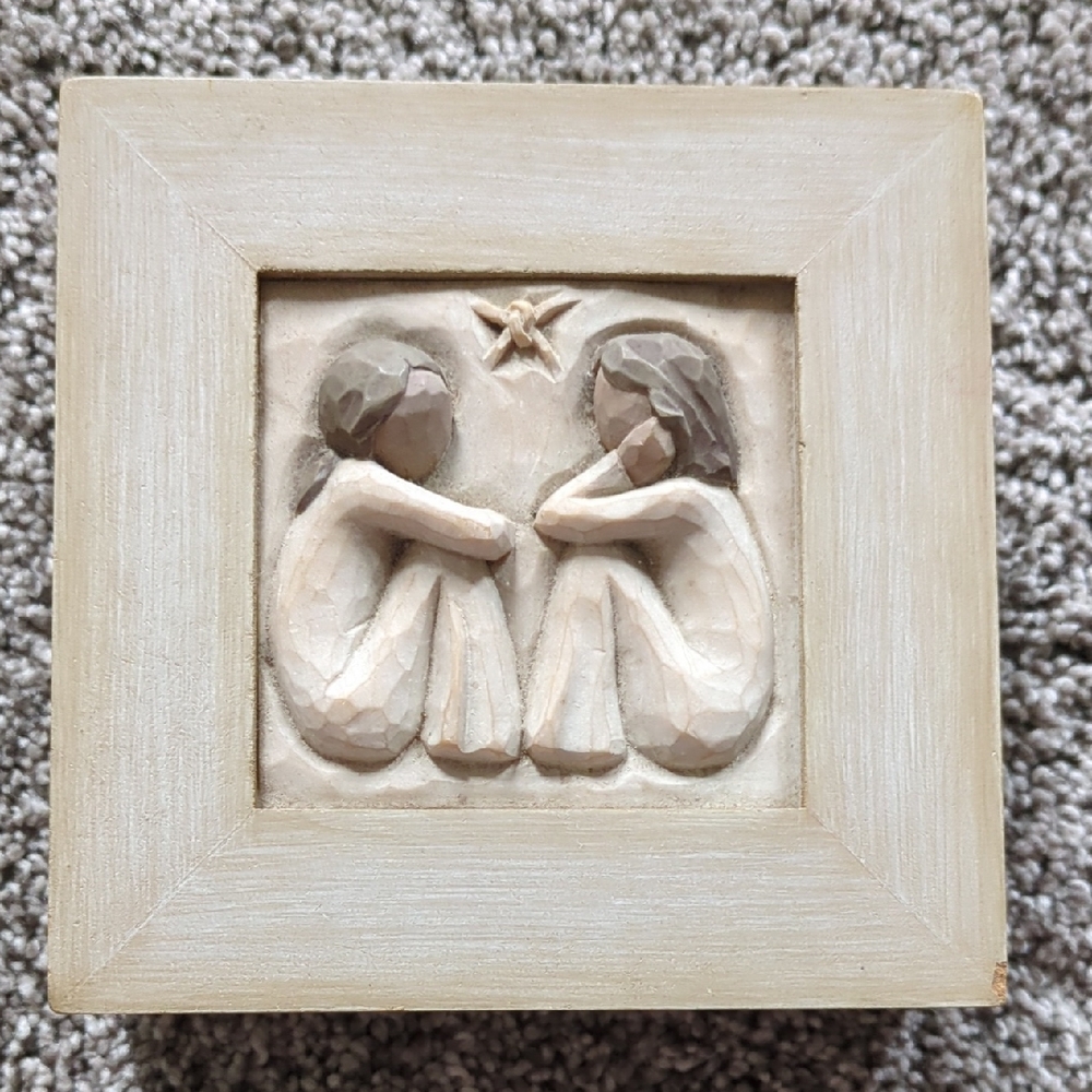 Willow Tree Cream and Tan Friendship Keepsake Box